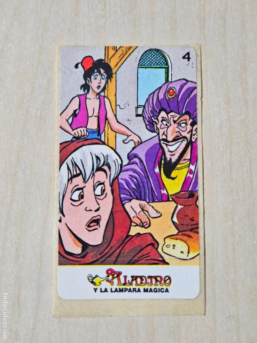 Coleccionismo cromos antiguos: N&ordm; 4 - ALADINO Y LA L&Aacute;MPARA M&Aacute;GICA - CHICLES VIDAL - BUEN ESTADO