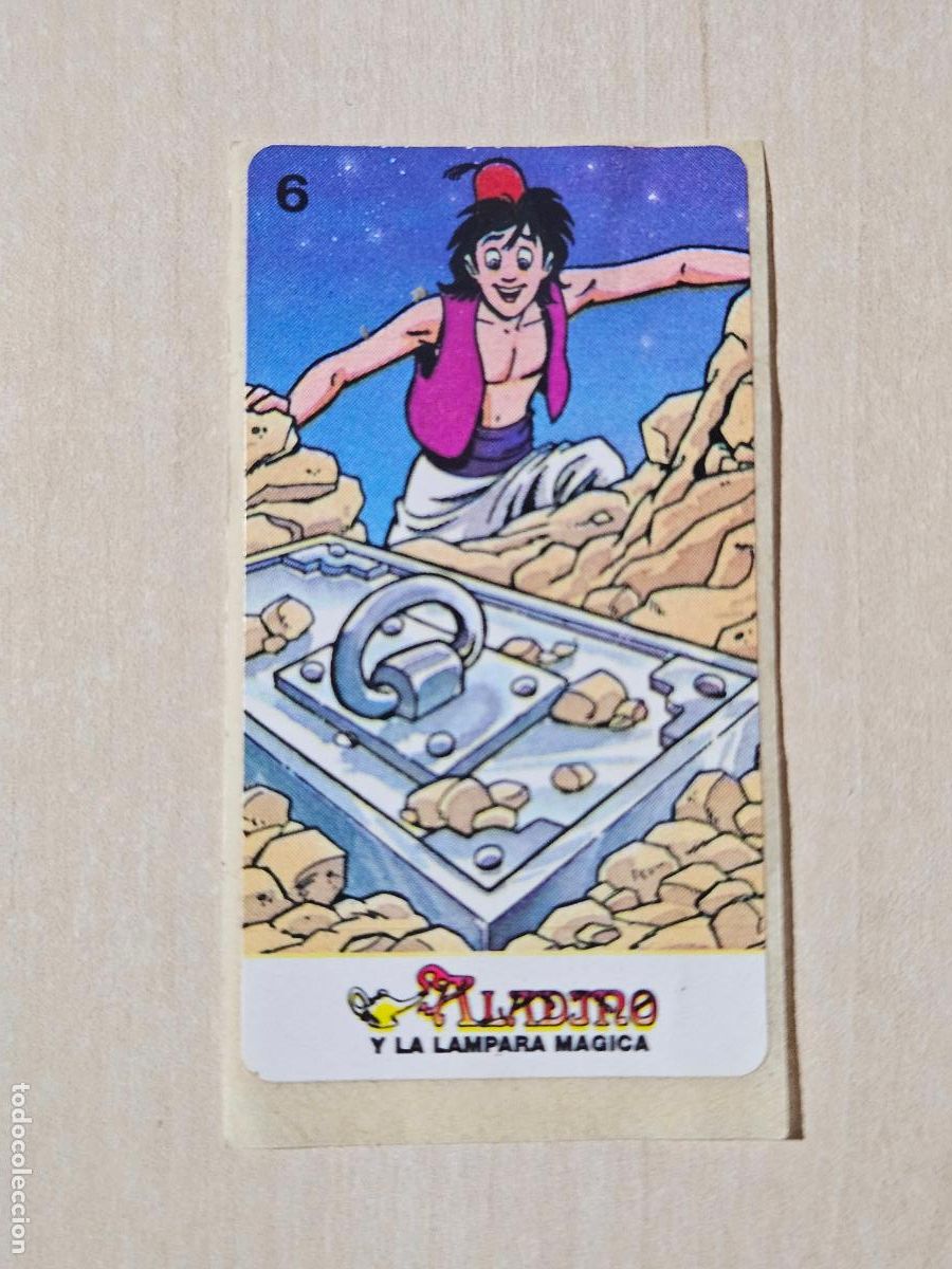 Coleccionismo cromos antiguos: N&ordm; 6 - ALADINO Y LA L&Aacute;MPARA M&Aacute;GICA - CHICLES VIDAL - BUEN ESTADO