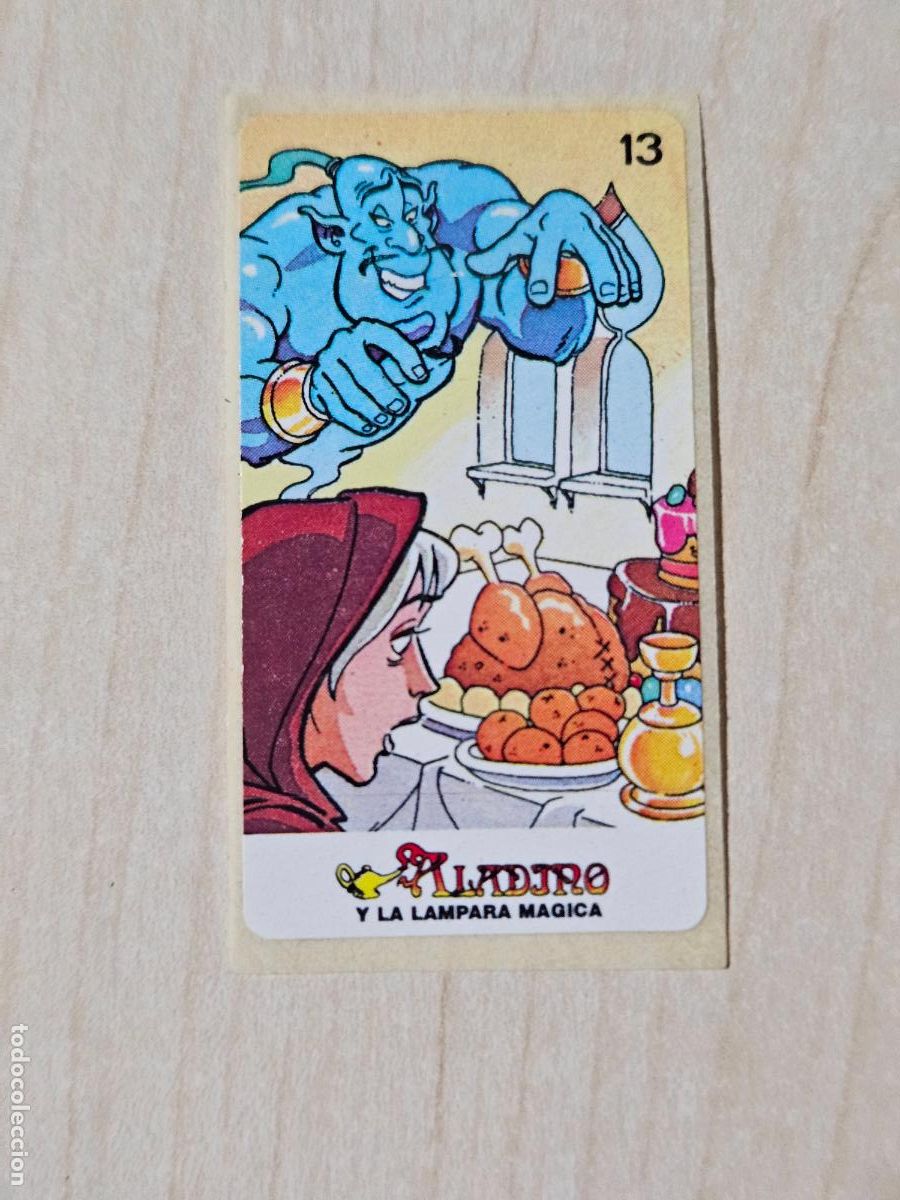 Coleccionismo cromos antiguos: N&ordm; 13 - ALADINO Y LA L&Aacute;MPARA M&Aacute;GICA - CHICLES VIDAL - BUEN ESTADO