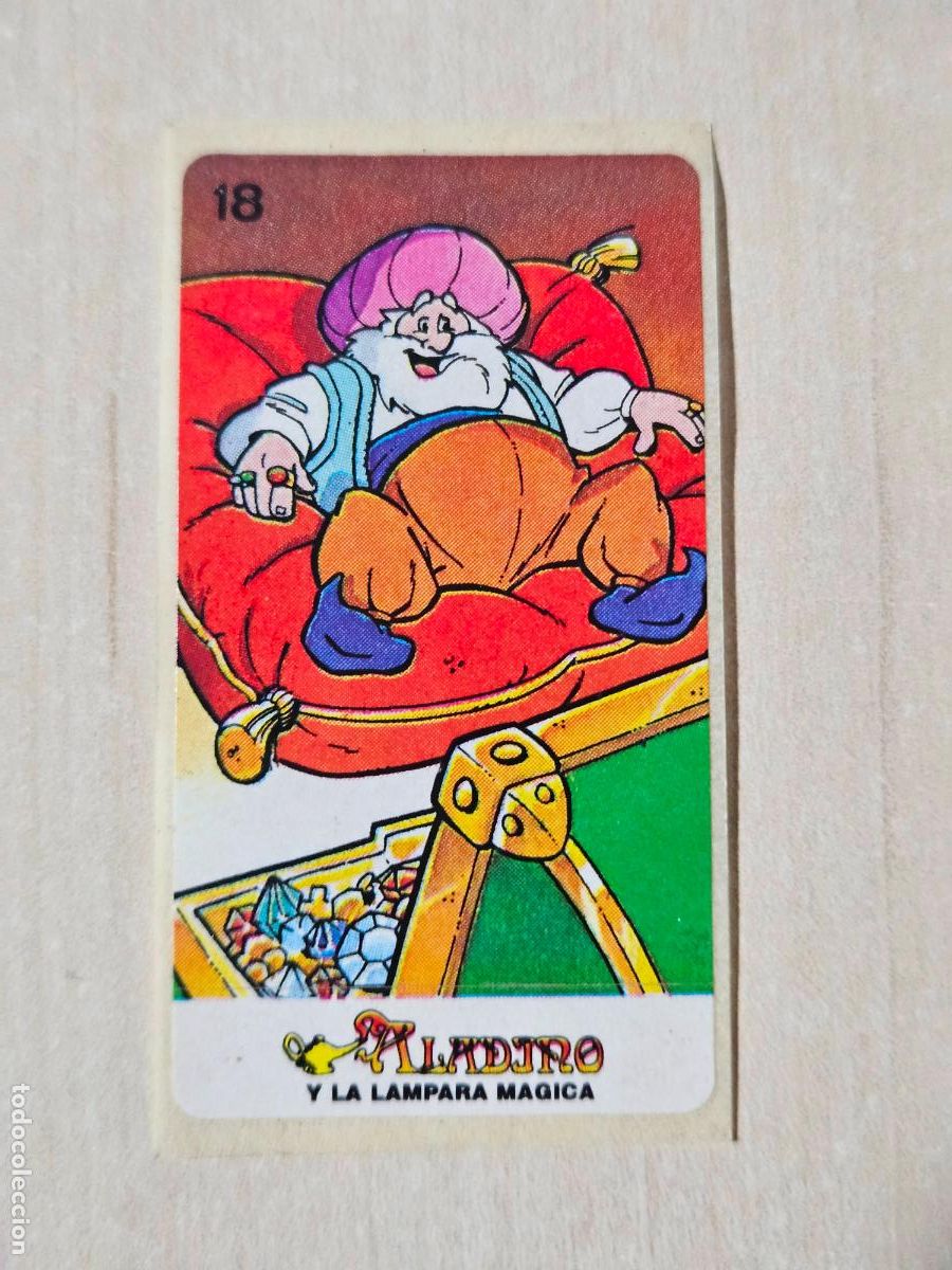Coleccionismo cromos antiguos: N&ordm; 18 - ALADINO Y LA L&Aacute;MPARA M&Aacute;GICA - CHICLES VIDAL - BUEN ESTADO