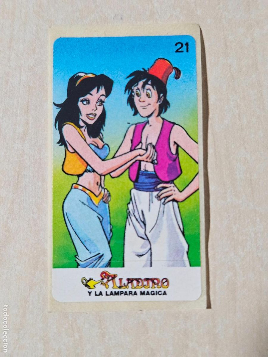 Coleccionismo cromos antiguos: N&ordm; 21 - ALADINO Y LA L&Aacute;MPARA M&Aacute;GICA - CHICLES VIDAL - BUEN ESTADO