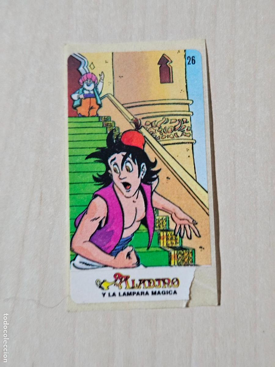 Coleccionismo cromos antiguos: N&ordm; 26 - ALADINO Y LA L&Aacute;MPARA M&Aacute;GICA - CHICLES VIDAL - BUEN ESTADO