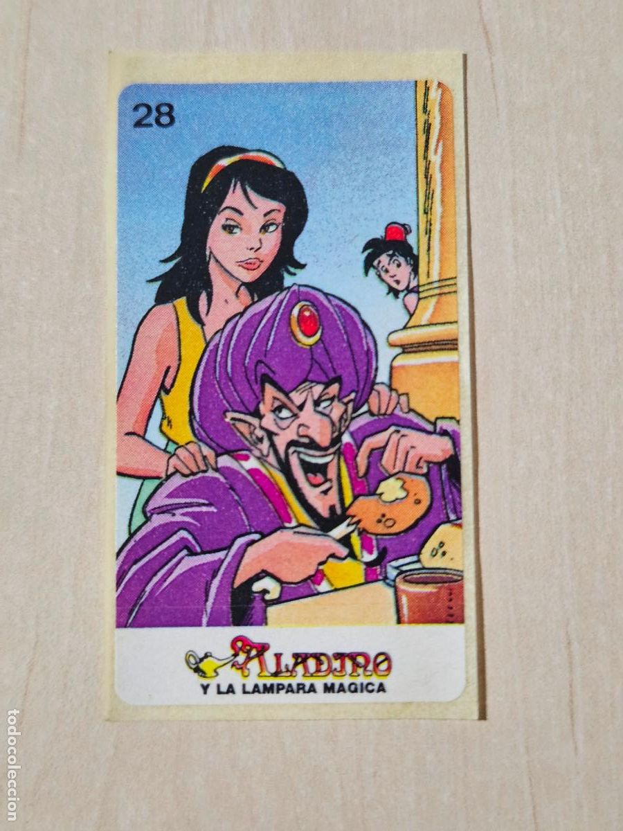 Coleccionismo cromos antiguos: N&ordm; 28 - ALADINO Y LA L&Aacute;MPARA M&Aacute;GICA - CHICLES VIDAL - BUEN ESTADO