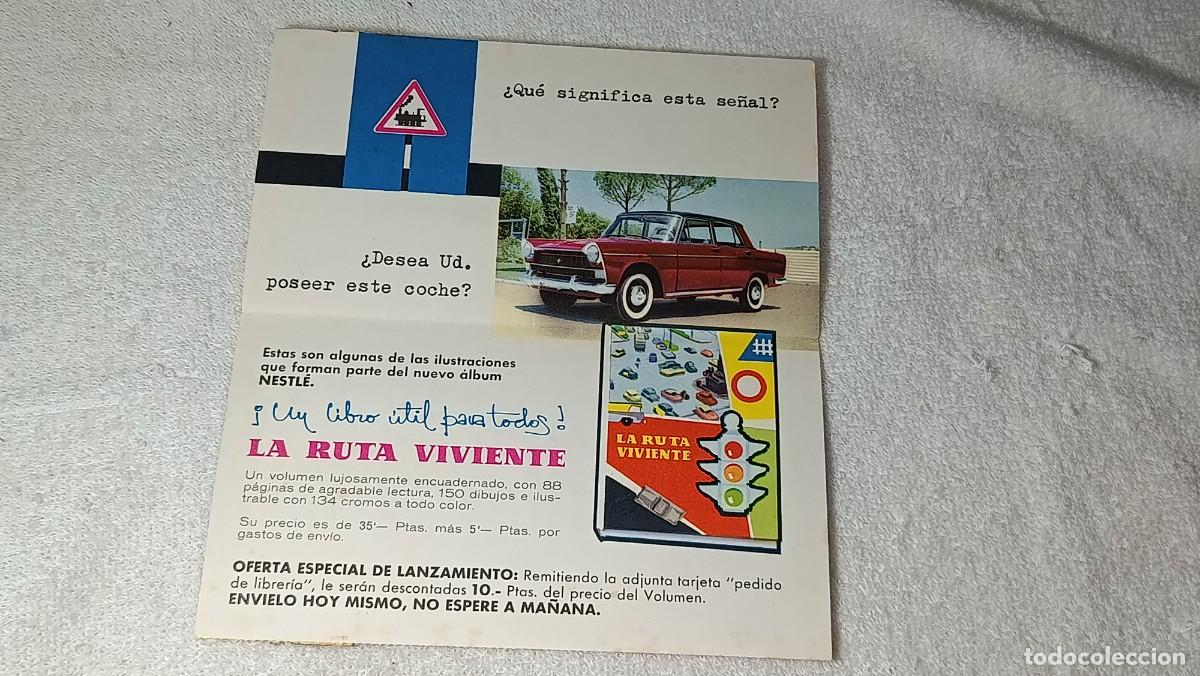 Coleccionismo cromos antiguos: ANTIGUA CARTA IMPRESO FOLLETO PUBLICITARIO DESCUENTO ALBUM LIBRO LA RUTA VIVIENTE NESTLE A&Ntilde;O 1960