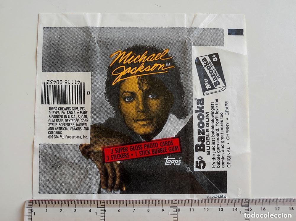 Collezionismo Figurine antiche: Envoltorio Michael Jackson wrappers bubble gum 1984 Topps Cards Chicles Sticker Bazoka