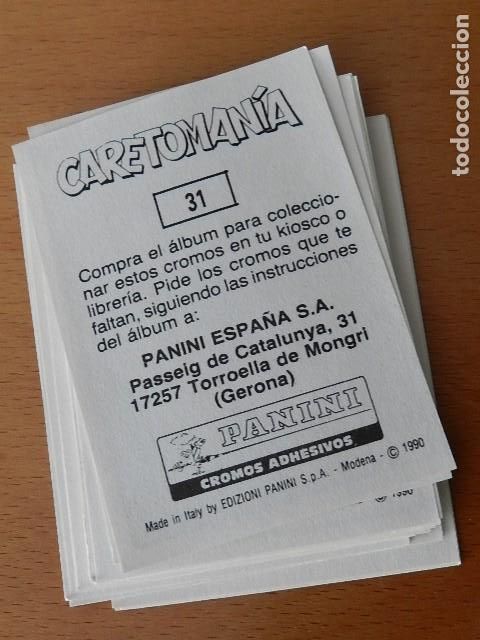 Coleccionismo cromos antiguos: Cromo Caretoman&iacute;a del &aacute;lbum de cromos editorial Panini a&ntilde;o 1990 Raf Juan Rafart i Rold&aacute;n