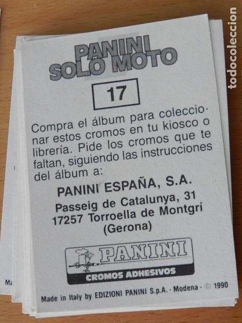 Sammeln alte Sammelbilder: Cromo Panini Solo Moto 20 c&eacute;ntimos cada cromo