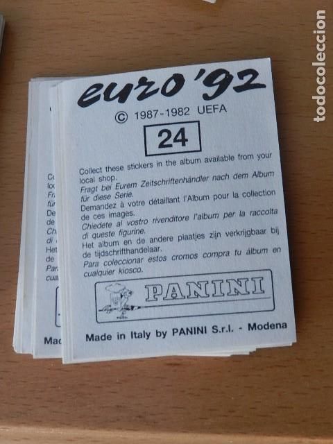 Coleccionismo cromos antiguos: Cromo Panini EURO &acute;92 50 c&eacute;ntimos cada cromo 1987-1982 UEFA