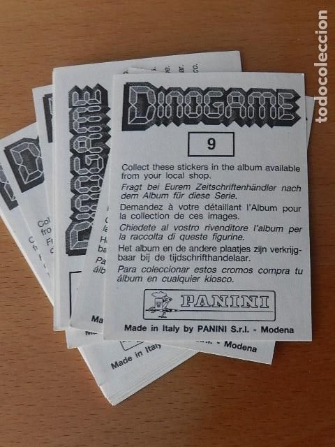 Collectionnisme Cartes &agrave; collectionner anciennes: Cromo Panini DINOGAME 20 c&eacute;ntimos cada cromo