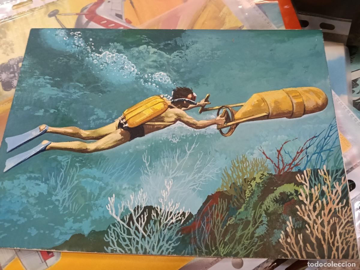 Coleccionismo cromos antiguos: ILUSTRACION ORIGINAL CROMO SECRETOS DEL MAR RUIZ ROMERO