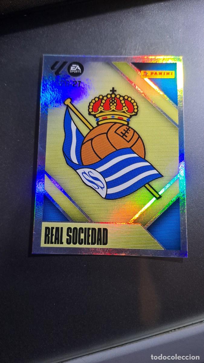 Coleccionismo cromos antiguos: CROMO ESCUDO REAL SOCIEDAD 1 LIGA 2026 2027 26 27 ESTE PANINI NUNCA PEGADO