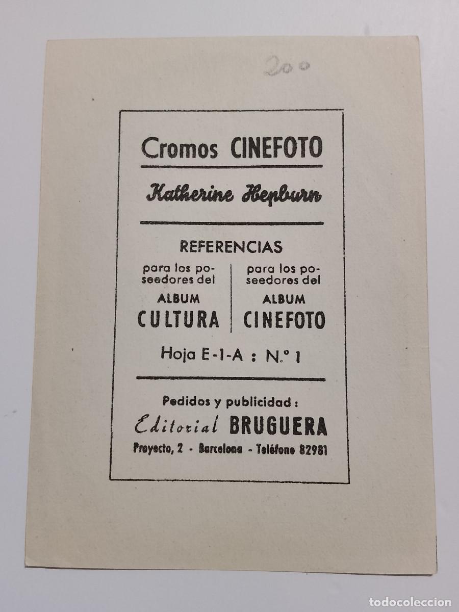Coleccionismo cromos antiguos: Cromo Cinefoto Katherine Hepburn - Foto 2