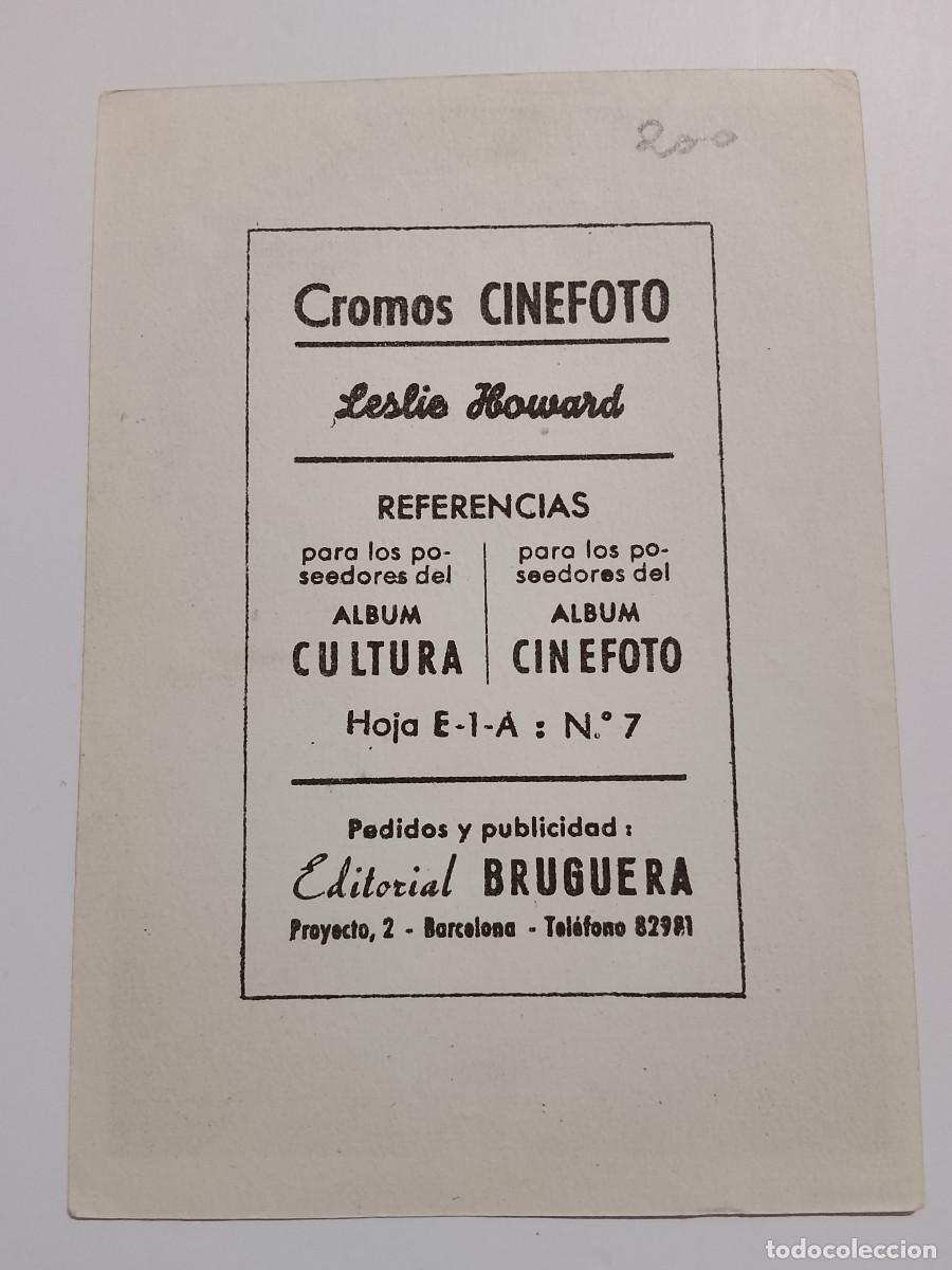 Coleccionismo cromos antiguos: Cromo Cinefoto Leslie Howard - Foto 2