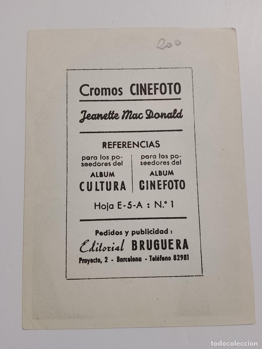 Coleccionismo cromos antiguos: Cromo Cinefoto Jeanette Mac Donald - Foto 2
