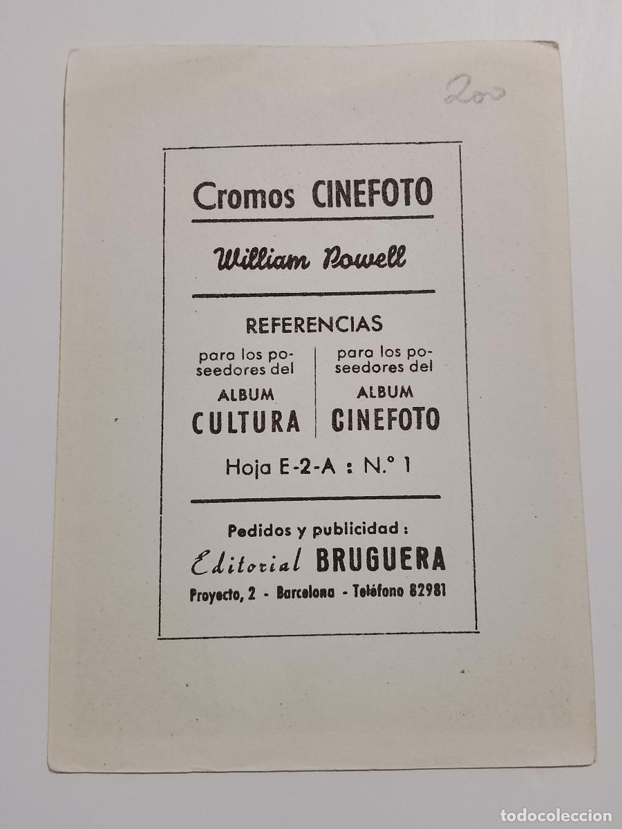 Coleccionismo cromos antiguos: Cromo Cinefoto William Powell - Foto 2