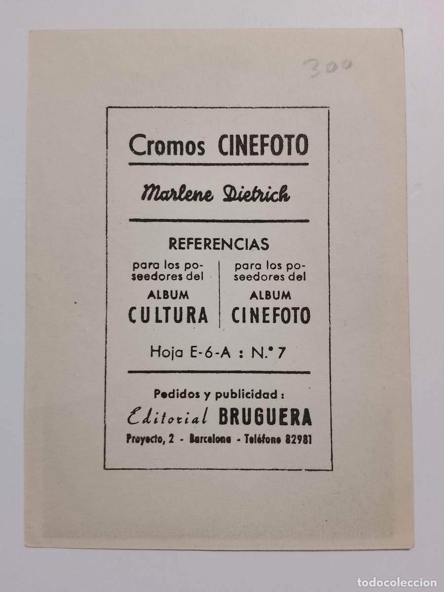 Coleccionismo cromos antiguos: Cromo Cinefoto Marlene Dietrich - Foto 2
