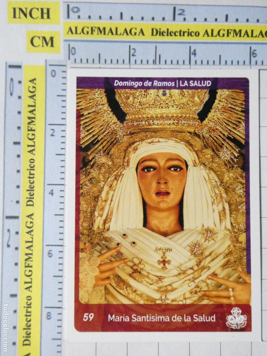 Coleccionismo cromos antiguos: CROMO TARJETA HOLY CARDS SEMANA SANTA M&Aacute;LAGA. 59 LA SALUD VIRGEN MAR&Iacute;A SANT&Iacute;SIMA