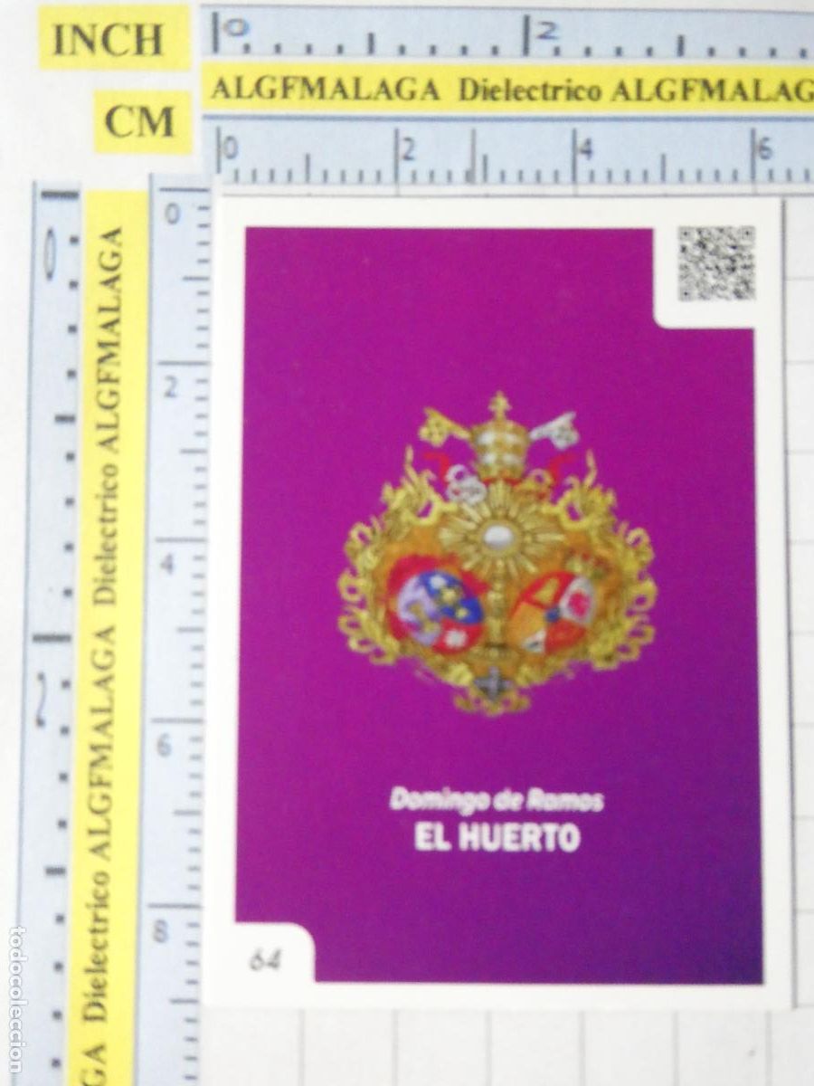 Coleccionismo cromos antiguos: CROMO TARJETA HOLY CARDS SEMANA SANTA M&Aacute;LAGA. 64 EL HUERTO ESCUDO