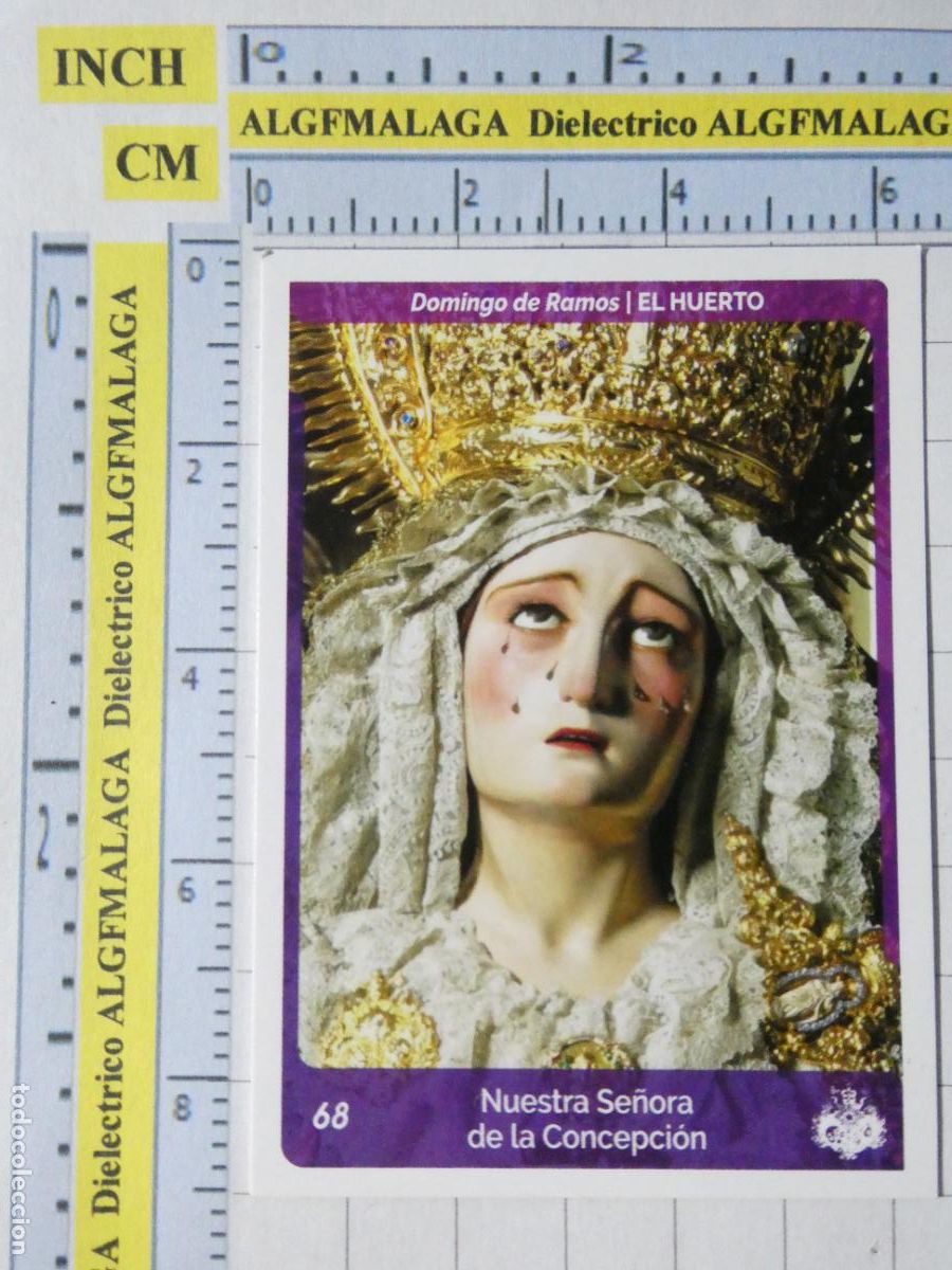 Coleccionismo cromos antiguos: CROMO TARJETA HOLY CARDS SEMANA SANTA M&Aacute;LAGA. 68 EL HUERTO NUESTRA SE&Ntilde;ORA DE LA CONCEPCI&Oacute;N