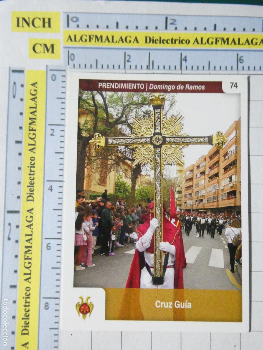 Coleccionismo cromos antiguos: CROMO TARJETA HOLY CARDS SEMANA SANTA M&Aacute;LAGA. 74 PRENDIMIENTO CRUZ GU&Iacute;A
