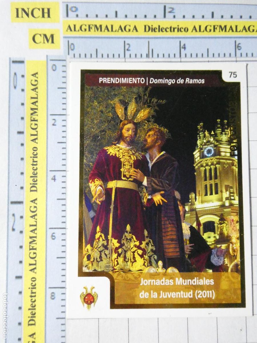 Coleccionismo cromos antiguos: CROMO TARJETA HOLY CARDS SEMANA SANTA M&Aacute;LAGA. 75 PRENDIMIENTO JORNADAS MUNDIALES JUVENTUD 2011