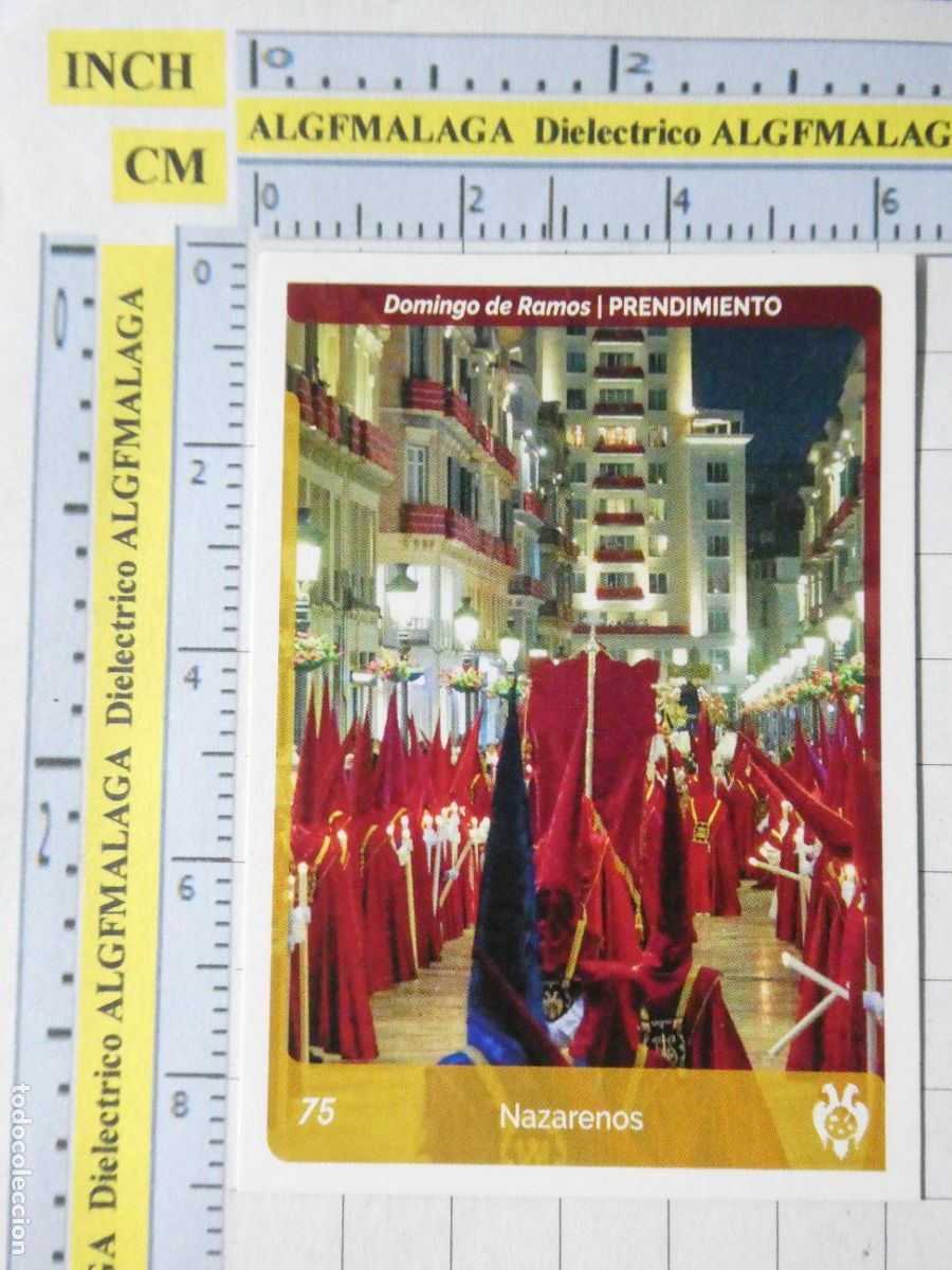 Coleccionismo cromos antiguos: CROMO TARJETA HOLY CARDS SEMANA SANTA M&Aacute;LAGA. 75 PRENDIMIENTO NAZARENOS