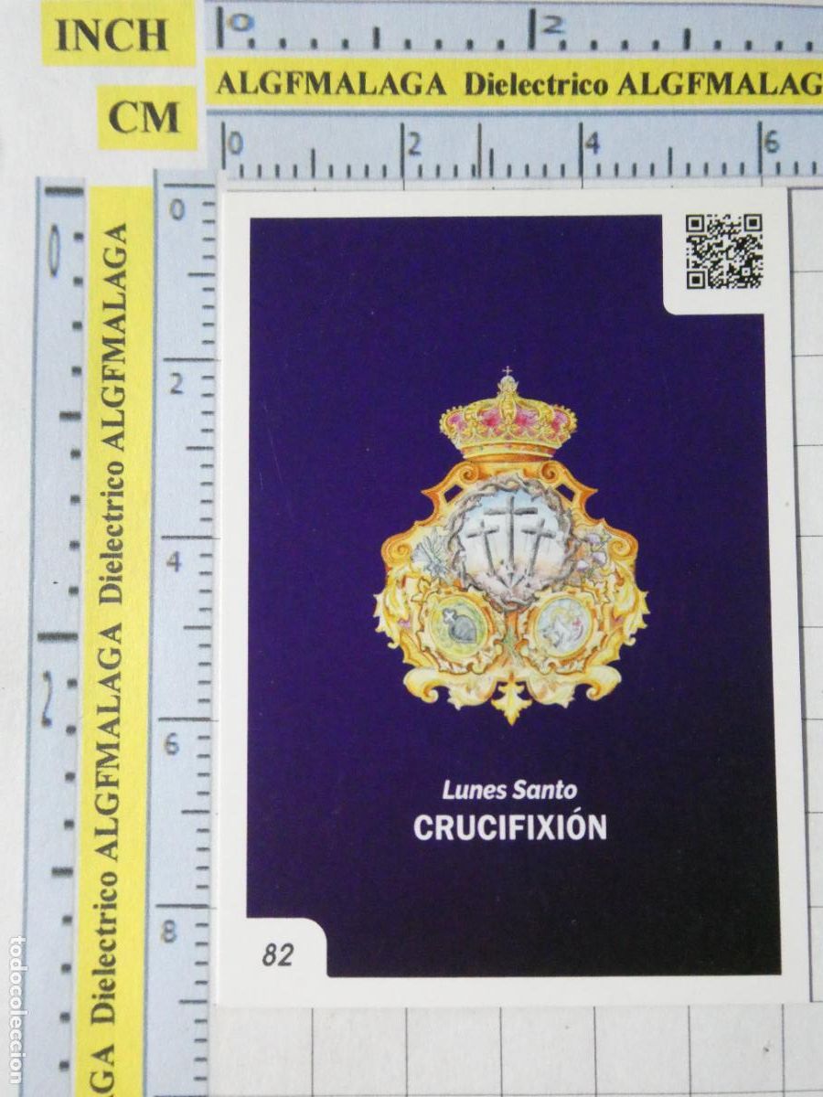 Colecionismo Cromos antigos: CROMO TARJETA HOLY CARDS SEMANA SANTA M&Aacute;LAGA. 82 CRUCIFIXI&Oacute;N ESCUDO