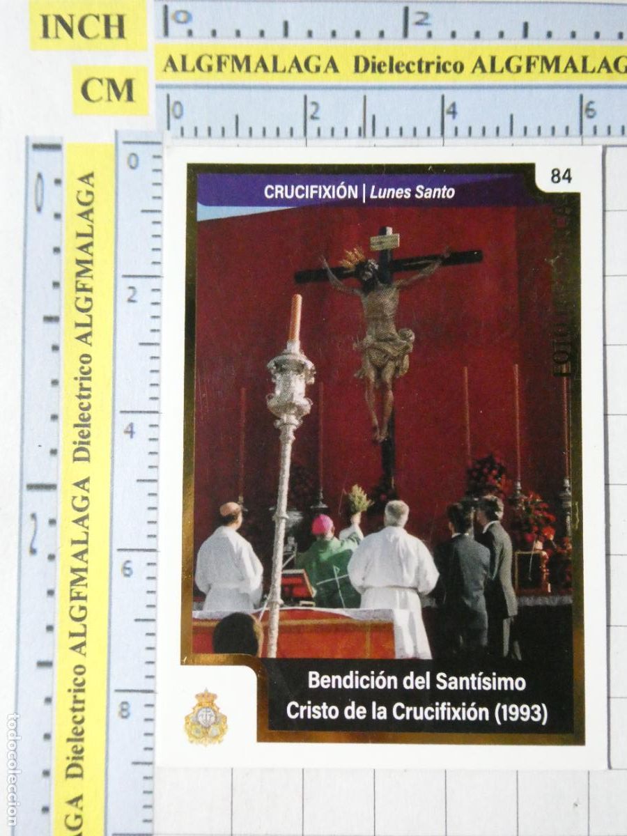 Colecionismo Cromos antigos: CROMO TARJETA HOLY CARDS SEMANA SANTA M&Aacute;LAGA. 84 CRUCIFIXI&Oacute;N BENDICI&Oacute;N CRISTO 1993