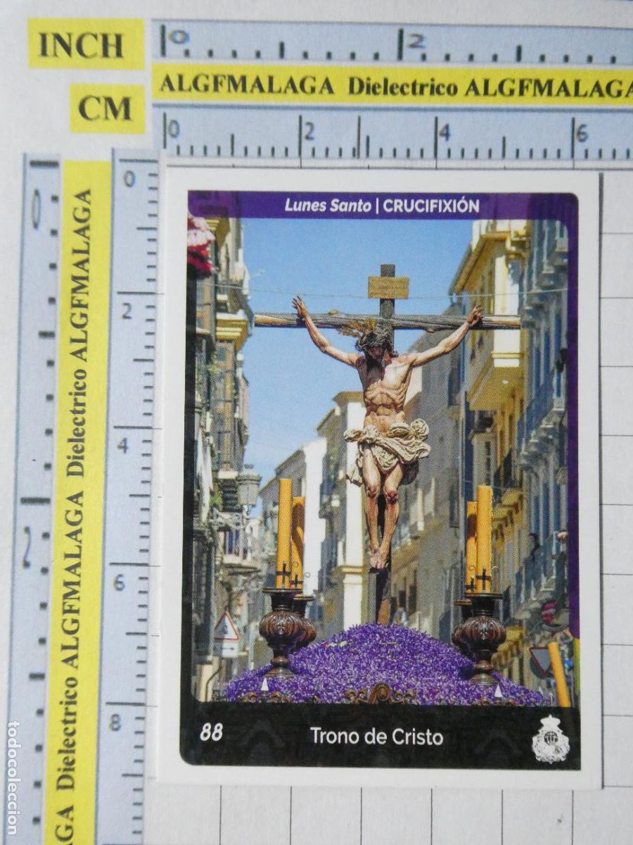 Coleccionismo cromos antiguos: CROMO TARJETA HOLY CARDS SEMANA SANTA M&Aacute;LAGA. 88 CRUCIFIXI&Oacute;N TRONO DE CRISTO