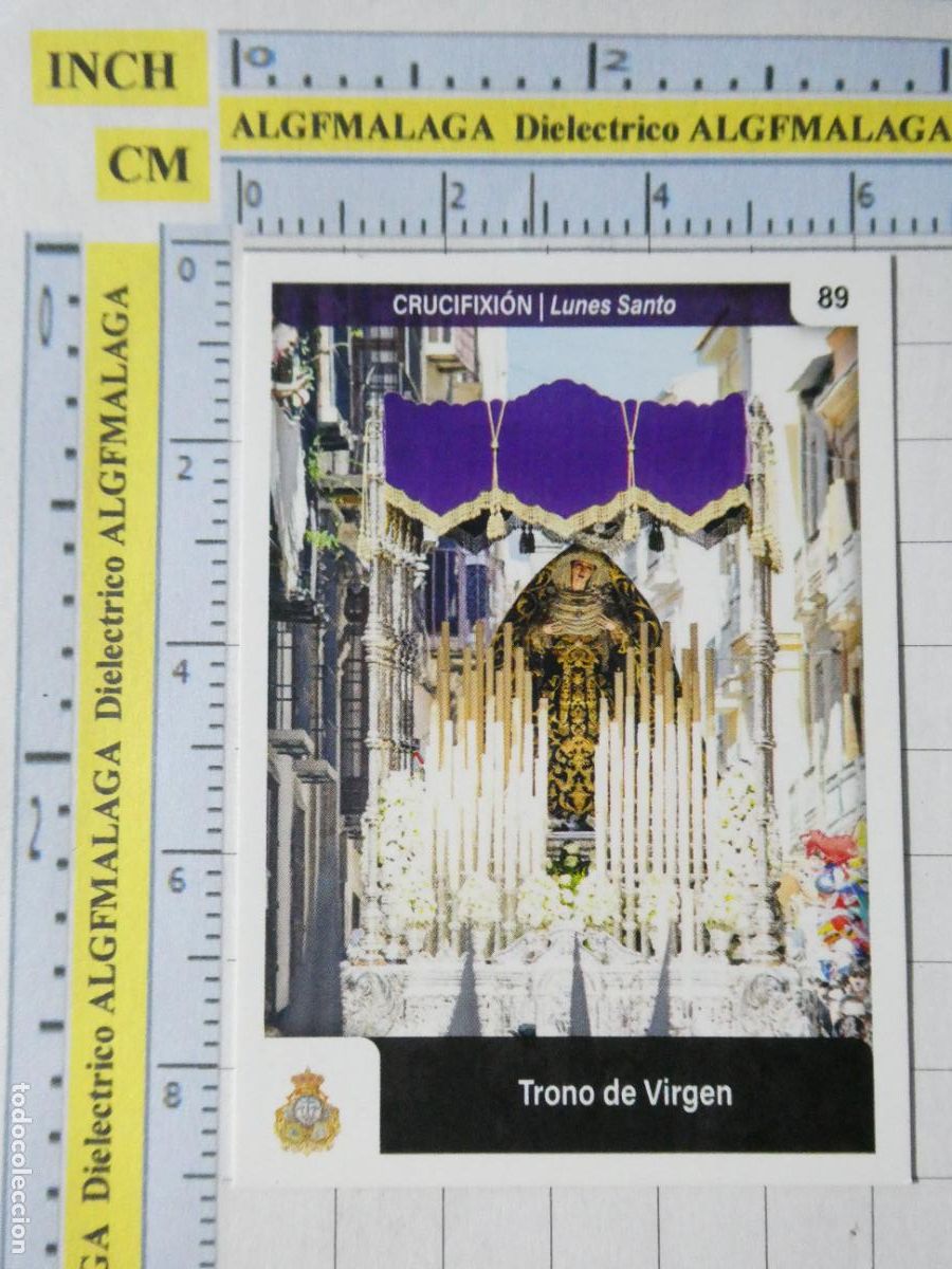 Coleccionismo cromos antiguos: CROMO TARJETA HOLY CARDS SEMANA SANTA M&Aacute;LAGA. 89 CRUCIFIXI&Oacute;N TRONO DE LA VIRGEN