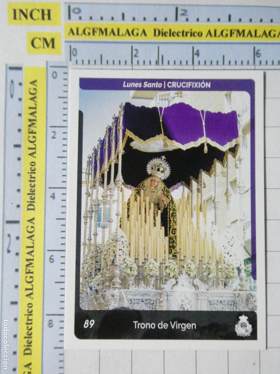 Coleccionismo cromos antiguos: CROMO TARJETA HOLY CARDS SEMANA SANTA M&Aacute;LAGA. 89 CRUCIFIXI&Oacute;N TRONO DE LA VIRGEN