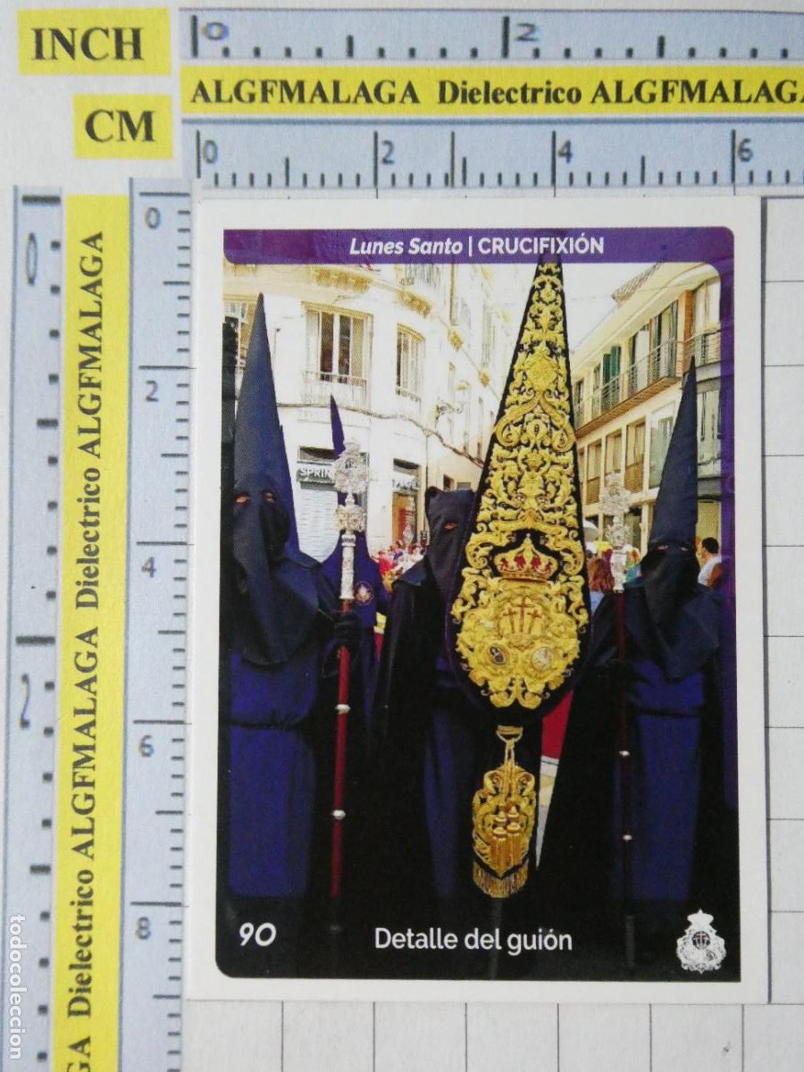 Coleccionismo cromos antiguos: CROMO TARJETA HOLY CARDS SEMANA SANTA M&Aacute;LAGA. 90 CRUCIFIXI&Oacute;N DETALLE GUI&Oacute;N