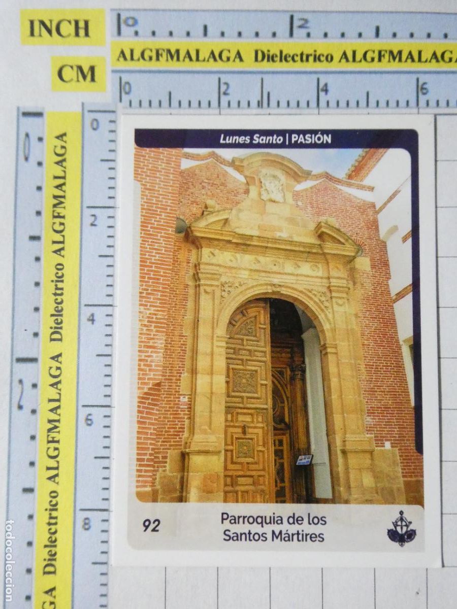 Coleccionismo cromos antiguos: CROMO TARJETA HOLY CARDS SEMANA SANTA M&Aacute;LAGA. 92 PASI&Oacute;N PARROQUIA DE LOS SANTOS M&Aacute;RTIRES