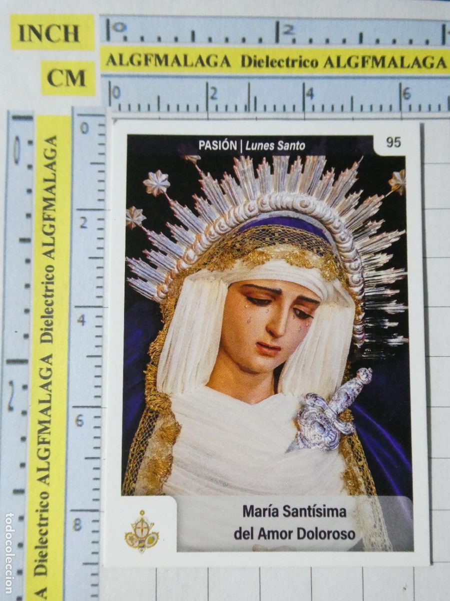 Coleccionismo cromos antiguos: CROMO TARJETA HOLY CARDS SEMANA SANTA M&Aacute;LAGA. 95 PASI&Oacute;N MAR&Iacute;A SANT&Iacute;SIMA AMOR DOLOROSO