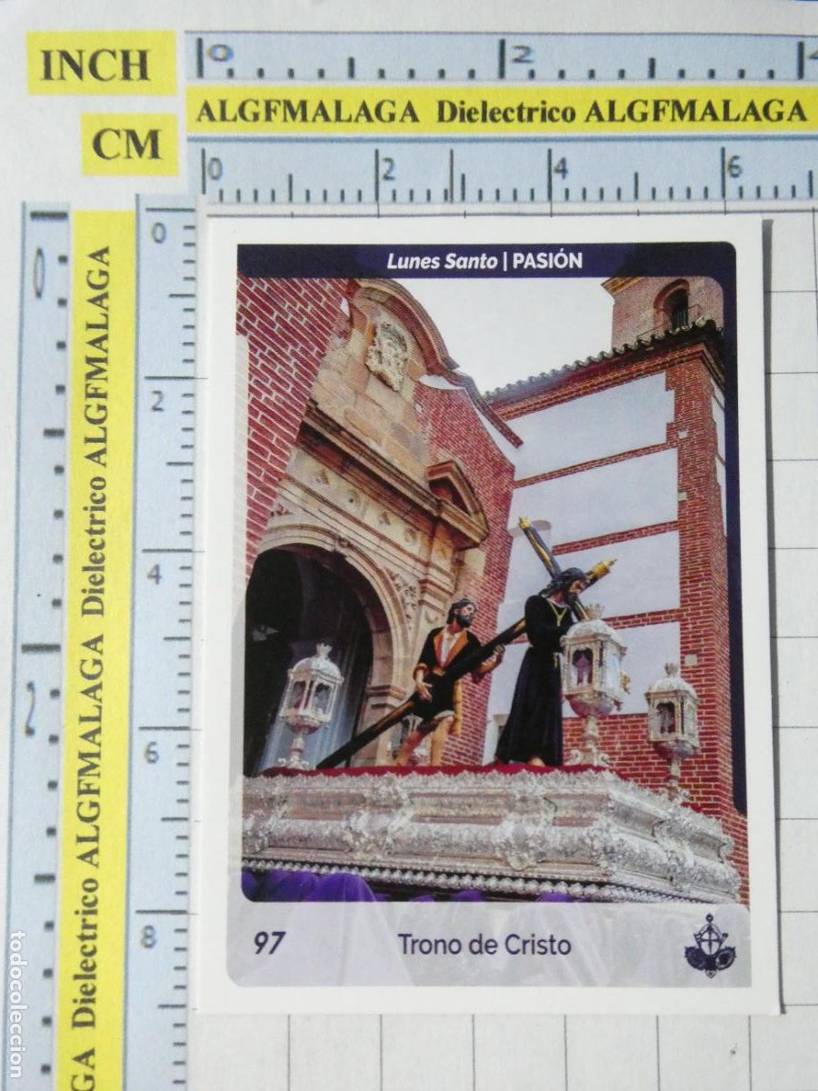 Coleccionismo cromos antiguos: CROMO TARJETA HOLY CARDS SEMANA SANTA M&Aacute;LAGA. 97 PASI&Oacute;N TRONO DE CRISTO
