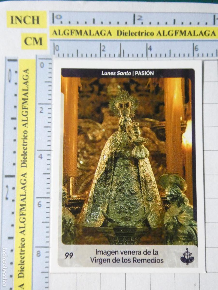 Coleccionismo cromos antiguos: CROMO TARJETA HOLY CARDS SEMANA SANTA M&Aacute;LAGA. 99 PASI&Oacute;N IMAGEN VENERA DE LA VIRGEN REMEDIOS