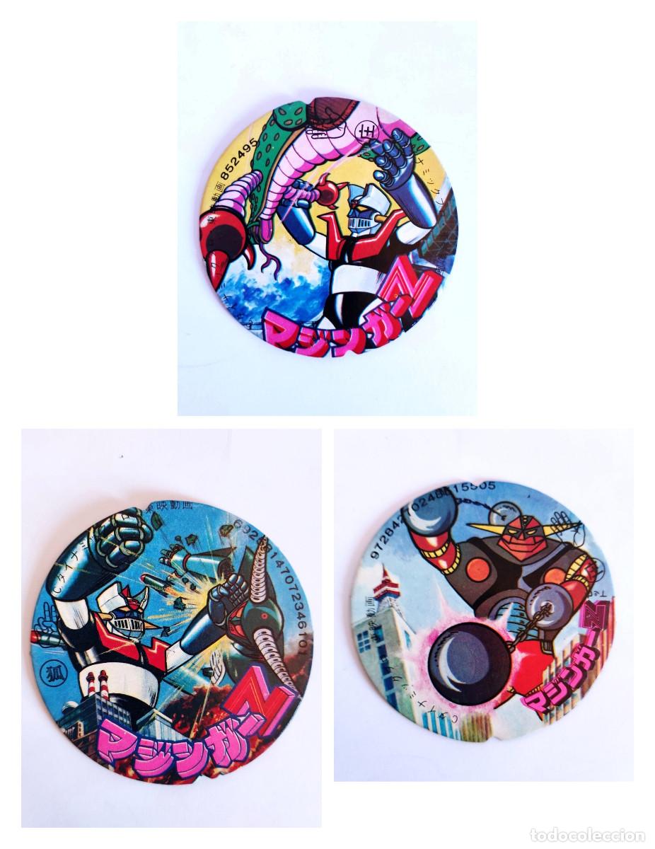 Coleccionismo cromos antiguos: Mazinger Z Go Nagai &ndash; Set 3 Menko Vintage Japoneses A&ntilde;os 70 &ndash; 7 Cm