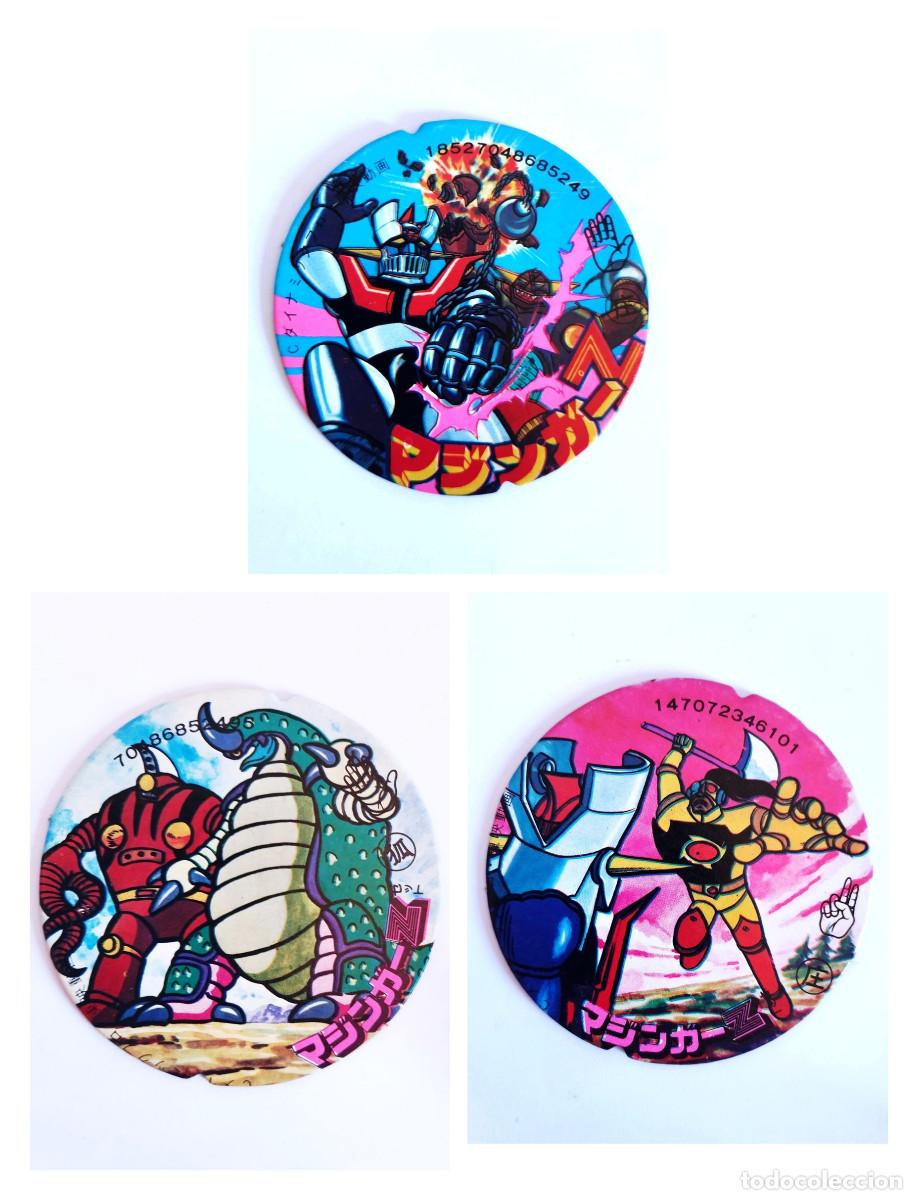 Coleccionismo cromos antiguos: Mazinger Z Go Nagai &ndash; Set 3 Menko Vintage Japoneses A&ntilde;os 70 &ndash; 7 Cm