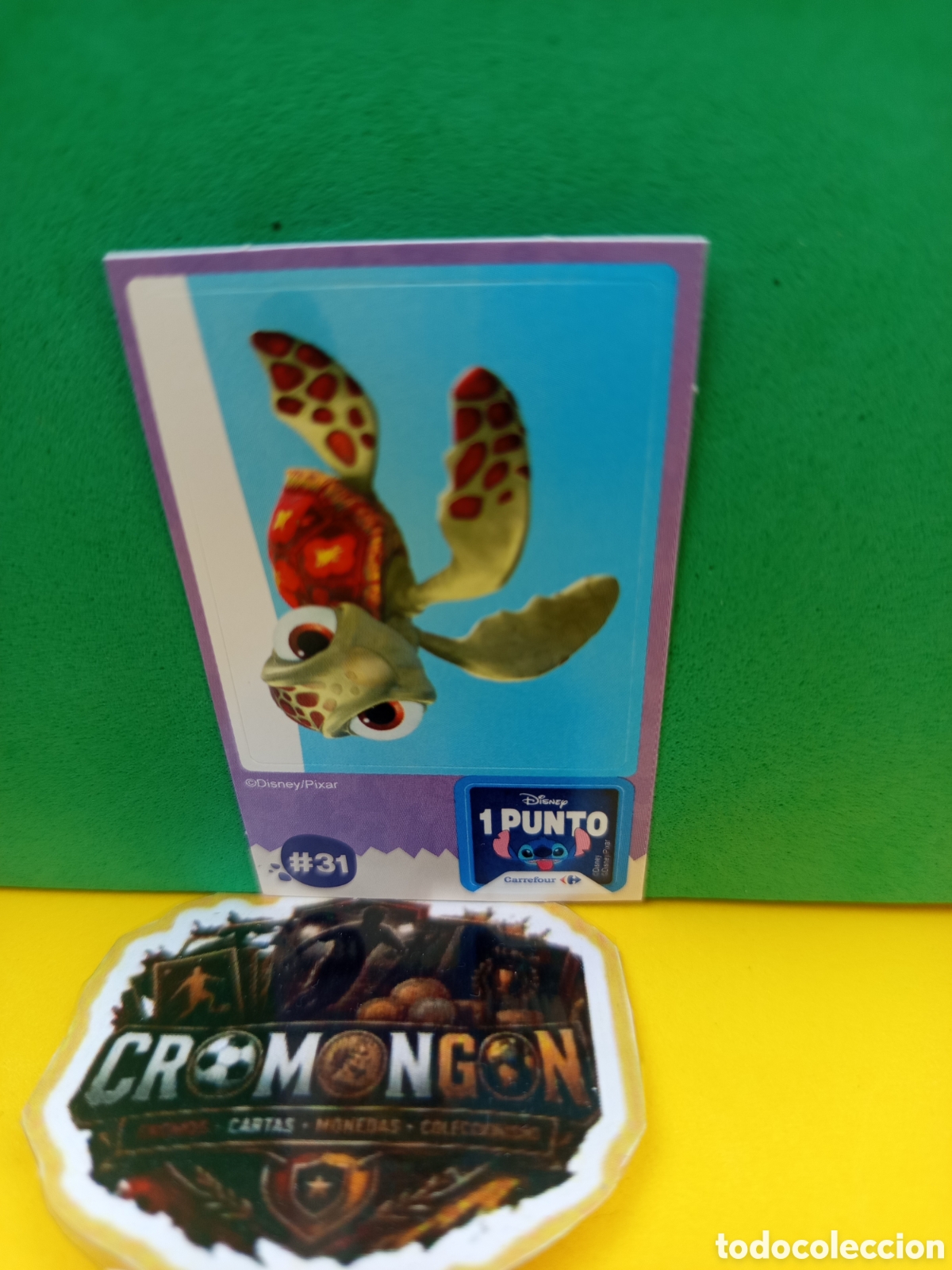 Coleccionismo cromos antiguos: ❇️ CROMO CARTA N&ordm; 31 CRUSH TORTUGA BUSCANDO A NEMO DISNEY ALBUM LILO Y STITCH CARREFOUR ❇️
