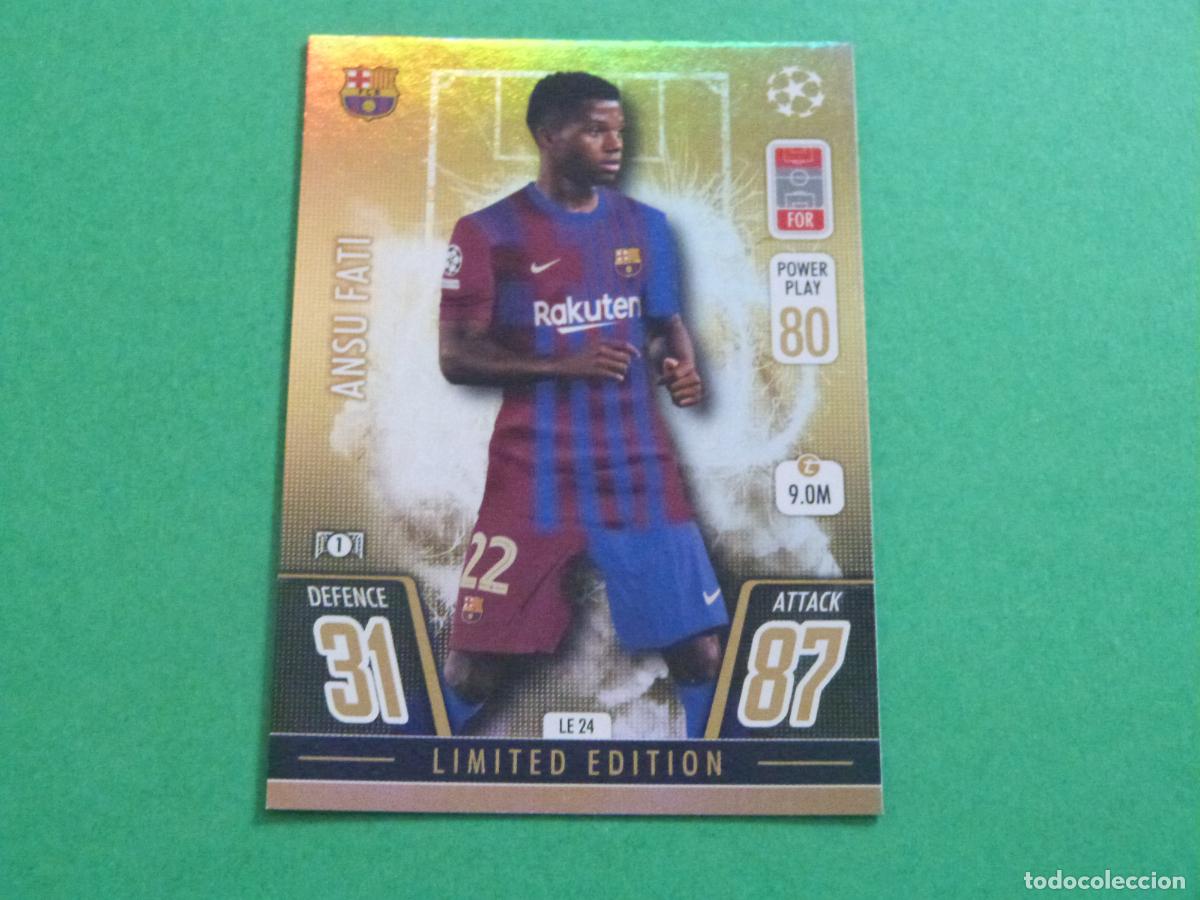 Coleccionismo cromos antiguos: TRADING CARD FUTBOL ANSU FATI F.C.BARCELONA EDICION LIMITADA MATCH ATTAX 21-22 TOPPS