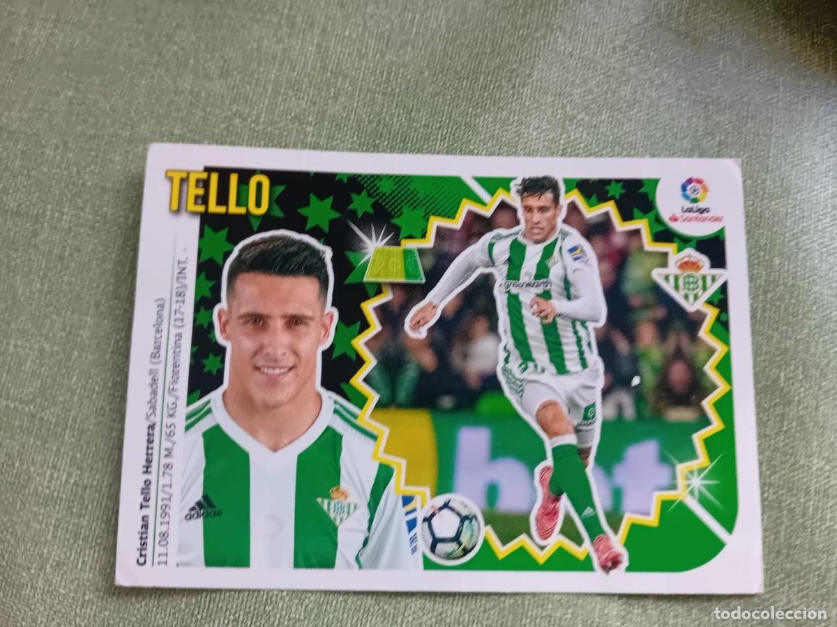 Coleccionismo cromos antiguos: Christian Tello 14 Betis Liga este 18 19