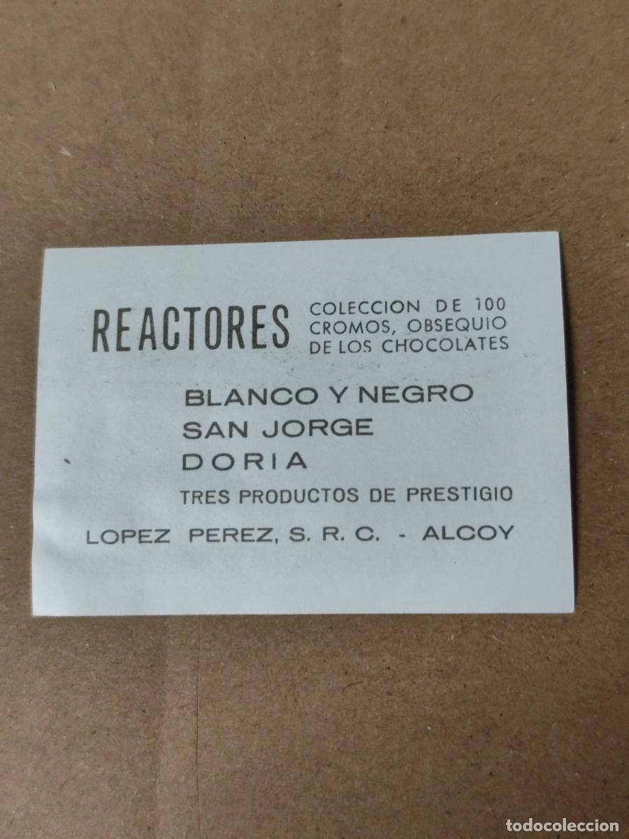 Coleccionismo cromos antiguos: Cromo Reactores n &deg; 1 Chocolates L&oacute;pez P&eacute;rez Alcoy - Foto 2