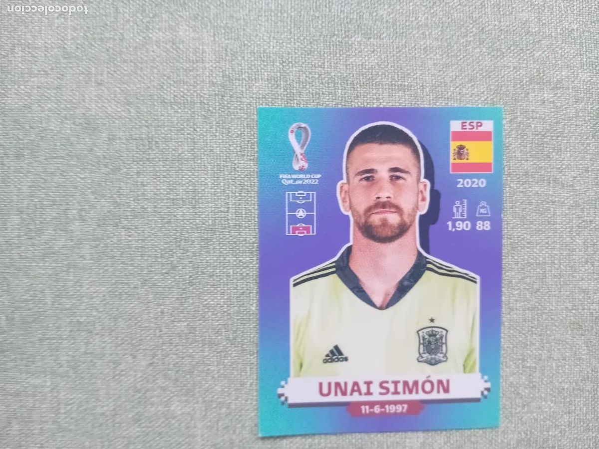 Collectable Antique Stickers: Unai Sim&oacute;n Espa&ntilde;a 3 Mundial Qatar Sticker
