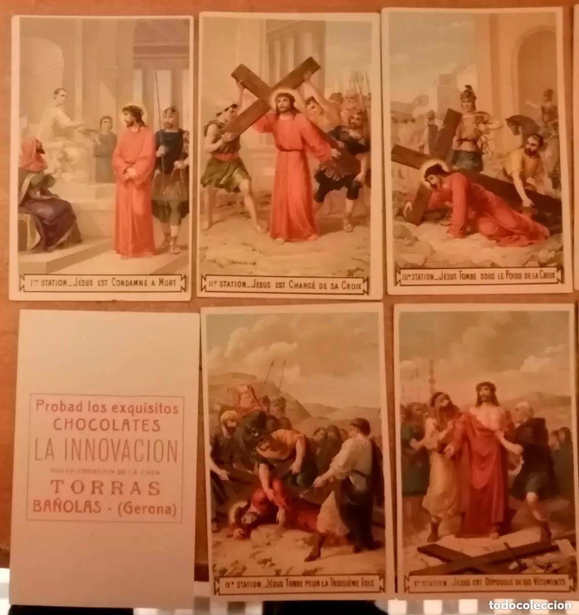 Collectionnisme Cartes &agrave; collectionner anciennes: CROMOS SOBRE PASI&Oacute;N DE JES&Uacute;S - chocolates torras - 14 cromos - completa impecable conservacion