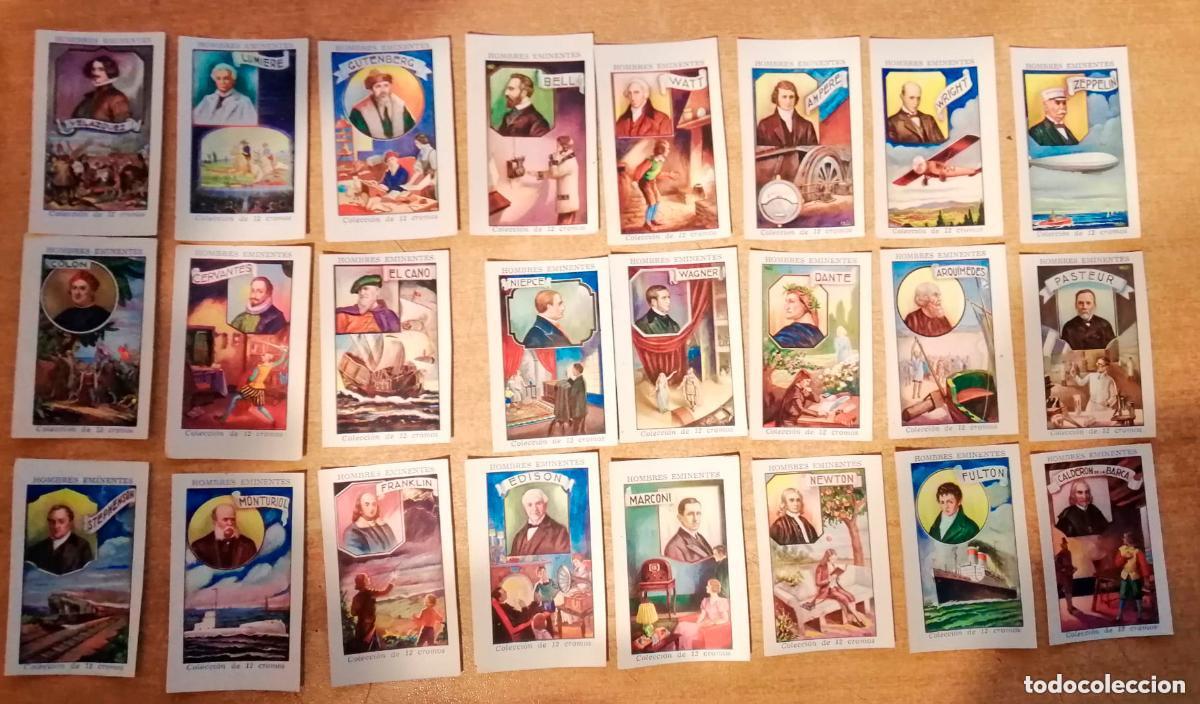 Colecionismo Cromos antigos: CROMOS HOMBRES EMINENTES - 24 -SERIES COMPLETAS - 1&ordf; Y 2&ordf; - CHOCOLATES TORRAS muy buen est