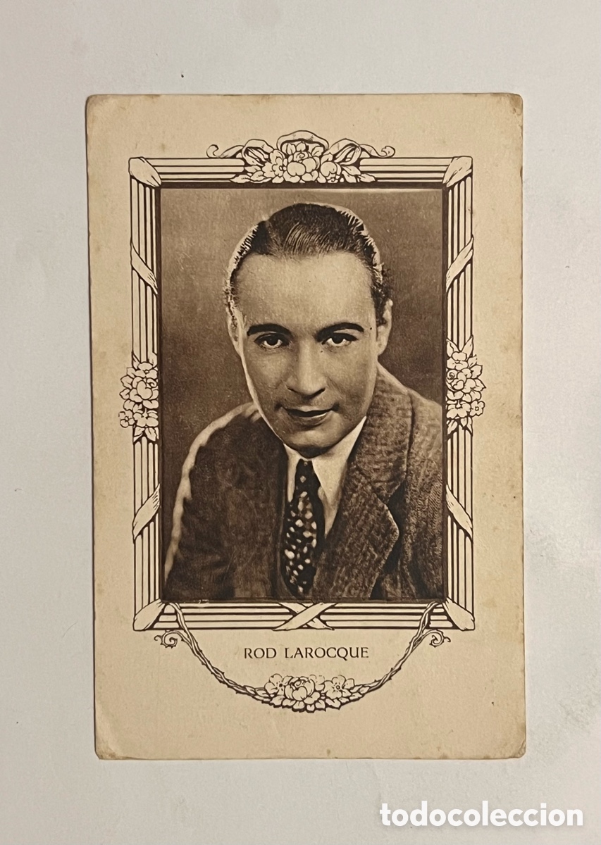 Collectable Antique Stickers: ROD LAROCQUE.. Artistas Cine Mudo. Chocolates Juncosa.. Serie G, No.3