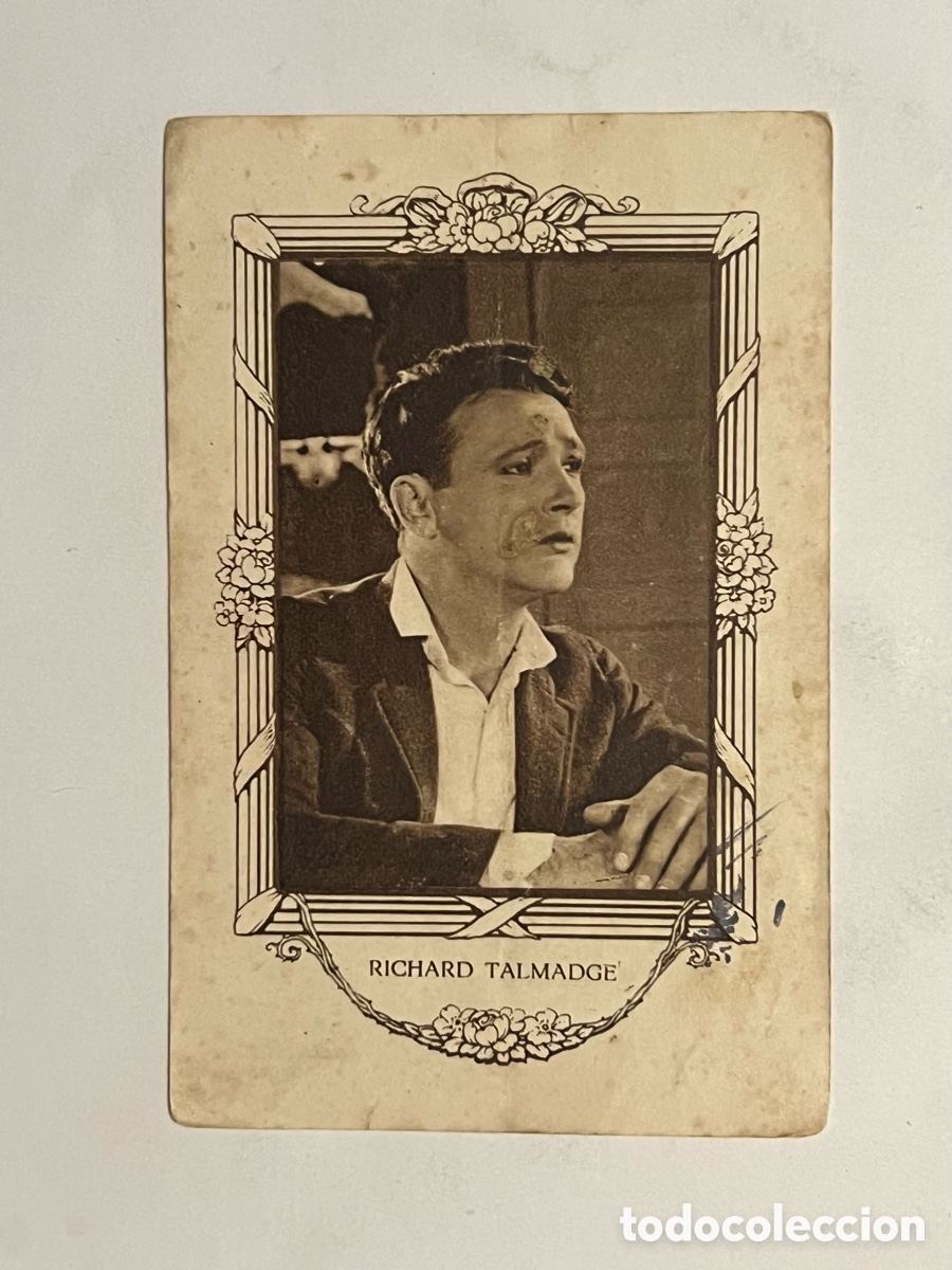 Collectable Antique Stickers: RICHARD TALMADGE.. Artistas Cine Mudo. Chocolates Juncosa.. Serie G, No.11