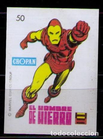 Collectable Antique Stickers: CROMO CROPAN COLECCION MARVEL SUPER HEROES N&ordm; 50 - EL HOMBRE DE HIERRO