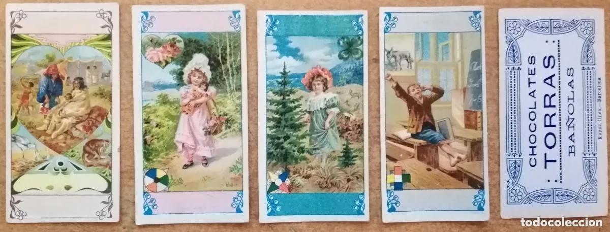 Collectable Antique Stickers: cromos coleccion de arte - fotografias del natural - chocolates torras . muy antiguos - 4 cromos