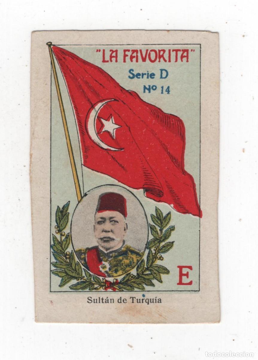 Coleccionismo cromos antiguos: LA FAVORITA ANTIGUO CROMO (CARTON) DOS CARAS (VER) SULTAN DE TURQUIA VER EL MAPA EN REVERSO